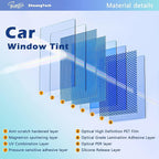 XhuangTech Blue Chameleon Window Tint Windshield for Car, VLT70% Ceramic Front Windshield Tint 40Inch X 10Ft Automotive Window Tint Film, Heat&UV Blocking Sun Protection Anti-Glare Reflective Film