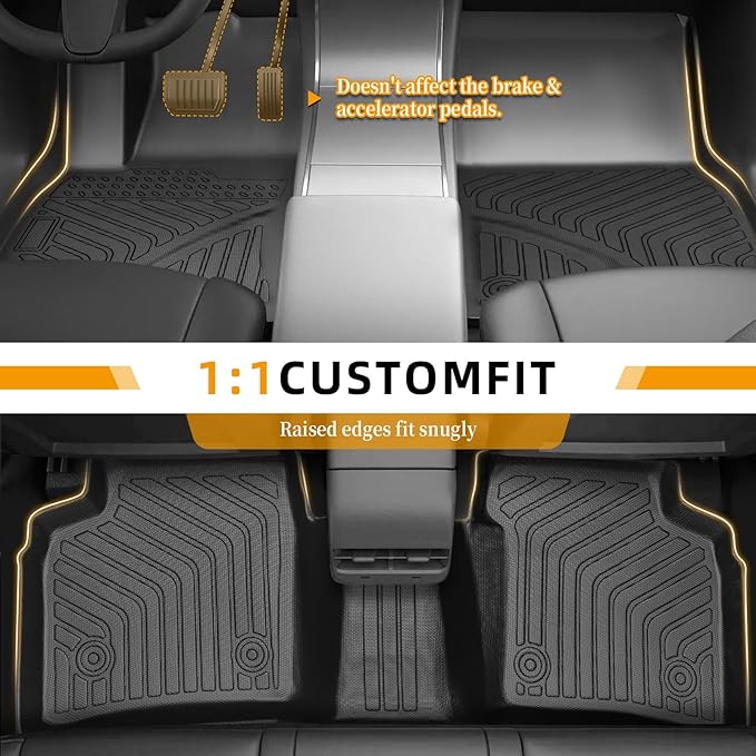 Floor Mats for Toyota Prius 2004-2007 2008 2009, Custom Fit for 2nd Gen Prius, for Prius c & Prius v, TPE Non-Slip Waterproof Front & 2nd Row & Cargo Liner Car Accessories