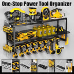MOOMSINE Power Tool Organizer Wall Mount, Heavy Duty Metal Tool Storage Rack Loads 320lbs, 8 Cordless Drill Holder 3 Layer fo