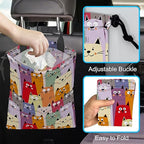 Car Trash Bag Cute kitten Cats Car Garbage Bag Hanging Car Trash Can for Back Seat with Drawstring