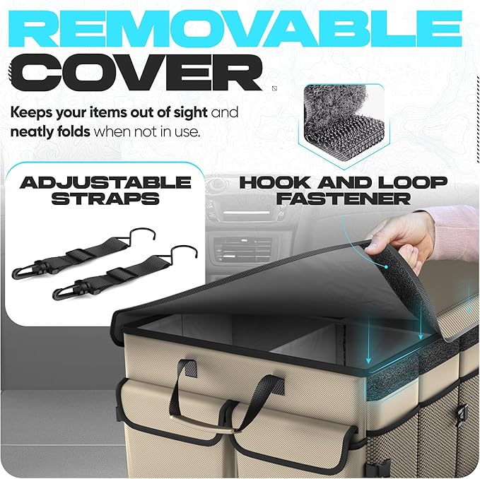 FORTEM Trunk Organizer For SUV Car Trunk Organizer, Foldable Storage, Car Accessories for Women Men, Collapsible Bag, Perfect C