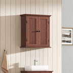 ChooChoo Bathroom Wall Cabinet, Over The Toilet Space Saver Storage Cabinet, Farmhouse Medicine Cabinet with 2 Doors and Adju