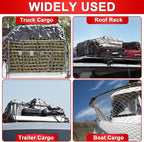 3’x4’ Truck Cargo Net Expands to 6' x 7' with 4"x4" Mesh Grid Super Duty Bungee Heavy Duty Bed Netting for Truck Bed Stretches with 12 Adjustable Metal Carabiners by Cenipar