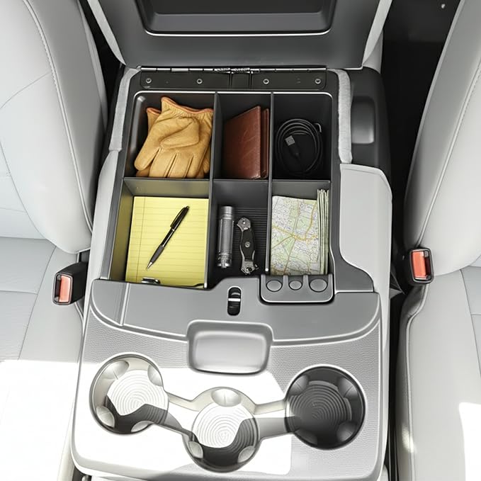 Vehicle OCD - Center Console Organizer for Dodge RAM 1500/2500/3500 (2013-18), RAM 1500 Classic (2019-24) (40/20/40 split bench seat w/automatic transmission ONLY) - Made in USA - SLX128