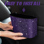 eing 2 x Car Garbage Bags Hanging Trash Bags for Rear Gear Lever Center Console 100% Waterproof Purple