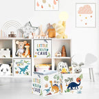 Clastyle 3 pcs Dinosaur Cube Storage Unit Boxes Volcano Kallax Box for Shelves Parents Storage Baskets for Book Clothes Toy O