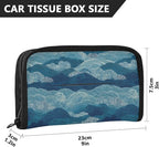 Car Tissue Holder Car Visor Organizer Tissue Box Holder for Car Sun Visor Organizer with Car Vehicle Accessories Essentials Interior for Women Men TealBlue WaveRidge FineLines LayeredWaves