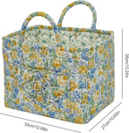 Boho Fabric Storage Basket, Large Capacity Laundry Basket, 12.2'' x 10.23'' x 10.23'' Collapsible Laundry Hamper with Easy Ca