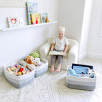 NaturalCozy Storage Baskets 16.8”x13”x7.6” Cotton Rope Woven Baskets for Organizing 3-Pack | Toy Storage Bins | Basket for Sh