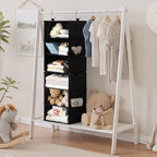 StorageWorks Hanging Closet Organizer 6-Shelf, Jumbo Separable Two 3 Shelf Closet Storage Organizer with Side Pockets, Portab