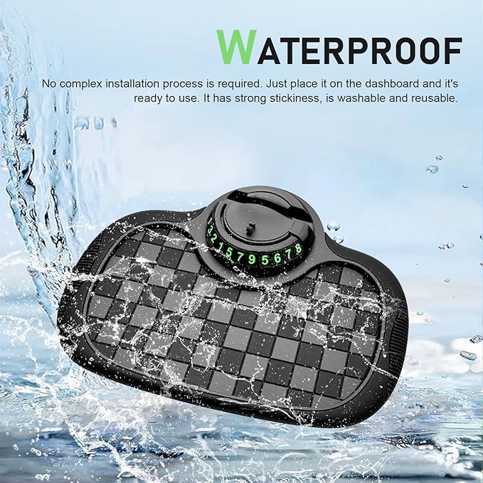 1 PC Car Anti-slip Mat, Multifunctional Dashboard Phone Holder, Dashboard Organizer Pad with Hidden Parking Number, Universal