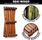 Amber Home Wood Accordion Wall Rack 17 Hooks (Pegs), Expandable Wall Mounted Hanger for Coat, Hat, Scarf, Coffee Mugs, X Shap