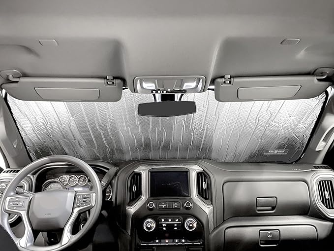YelloPro Custom Fit Reflective Front Windshield Sunshade for 2020 2021 2022 2023 2024 2025 2026 Chevrolet Silverado 2500 3500, Regular Cab, Double Cab, Crew Cab 2Dr 4Dr [Made in USA]