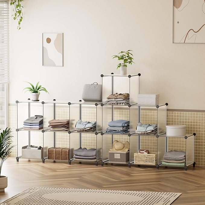 HOMIDEC 6-Cube Storage Organizer, Closet Organizer Storage Shelf Bookcase Bookshelf with Metal Hammer, Storage Cubes Organize