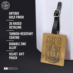 Omega Psi Phi Paraphernalia - Official Vendor - Luggage Tags - Set of 2 - Greek Letters and Shield