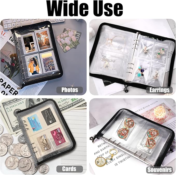 Travel Jewelry Organizer Transparent Jewelry Storage Book Set with Anti-oxidation Pocket Traveling Necklace Earring Organizer