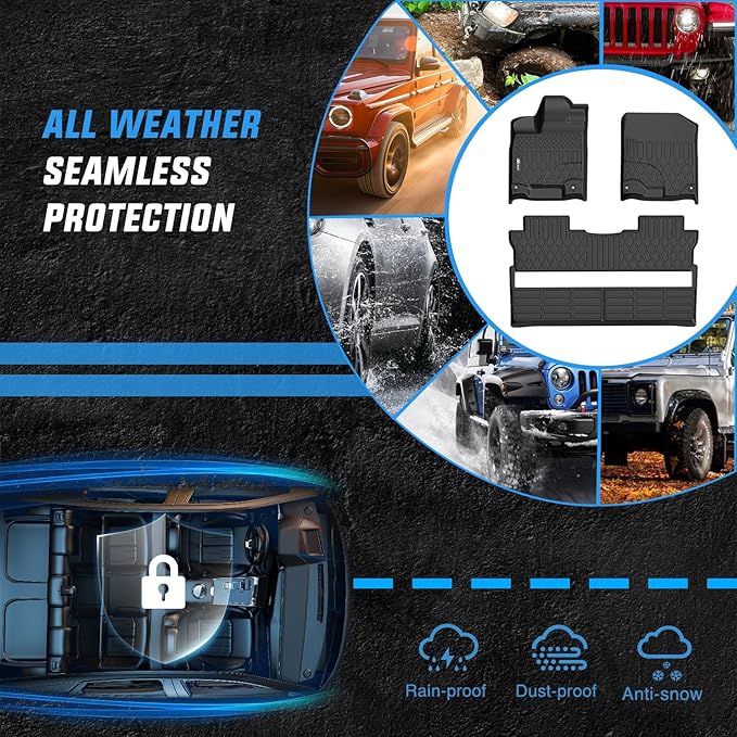 Nilight TPE Floor Mats for Honda Ridgeline Crew Cab 2017 2018 2019 2020 2021 2022 2023 2024 2025 2026 All Weather Custom Fit Heavy Duty Floor Liners