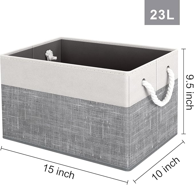 Fab totes Storage Bins [3-Pack], Foldable Storage Baskets for Organizing Toys, Books, Shelves, Closet, Large Storage Box with