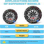 K-Musculo Snow Chains for Car Tires, Portable Reusable Universal Emergency Tire Traction Chain for Passenger Car, Auto Fixing