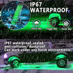20 Pcs Rock Lights Green Strip Lights Wheel Fender Well Underglow Led Lights for Cars Exterior Side Marker for Truck Golf Cart Wrangler RV RV SUV Offroad