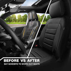 CAR PASS Breatherable Air Mesh Car Seat Covers Full Set, 3D Foam Back Support Automotive Seat Covers, All Season Car Seat Cov