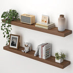 Heimlove 36 Inch Floating Shelves for Wall,Mounted Storage & Display Wood Shelves with Invisible Brackets,Hanging Shelf for B