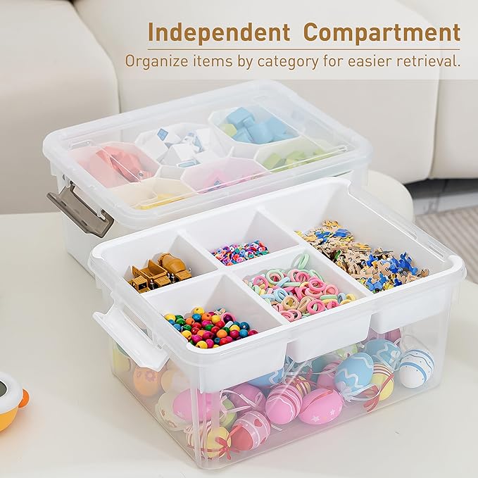 Citylife 17 QT Plastic Storage Bins Clear Storage Box with Lids Multipurpose Stackable Storage Containers for Organizing Tool
