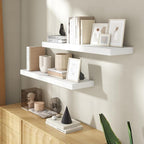 36 Inch Floating Shelves for Wall, 8 Inch Deep Floating Shelf for Storage & Display, Rustic Wall Mounted Shelf with Invisible
