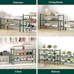 Smiry Bamboo Shoe Rack for Closet, 5 Tier Wooden Stackable Shoe Organizer, Free Standing Shoes Storage Shelf for Entryway, Fr