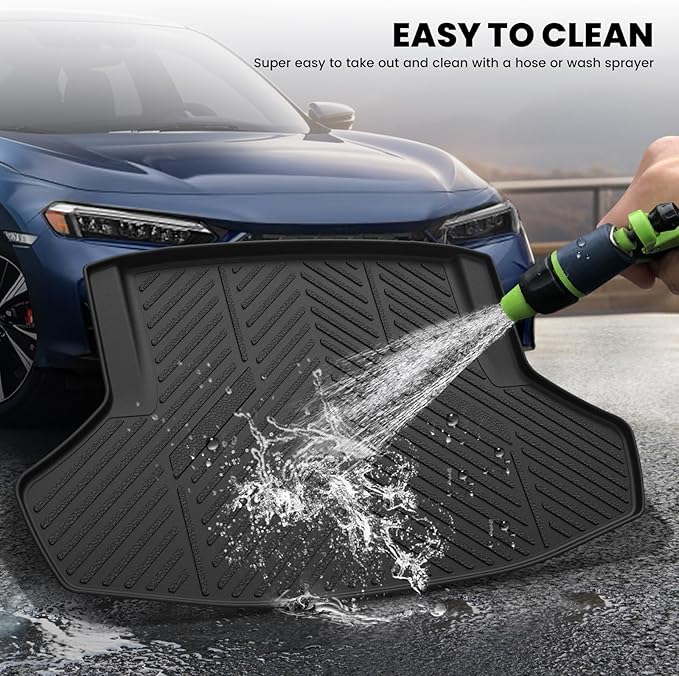 LASFIT Trunk Mat for Honda Civic Sedan 2022-2026 & Civic Sedan Hybrid 2025-2026, All Weather TPE Custom Fit Trunk Liner Trunk Tray Cargo Mat Cargo Liner Cargo Tray (Not for Hatchback/Type-R)