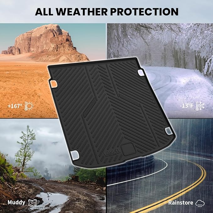 LASFIT Cargo Mat for Audi A5/S5 2025-2026(New Body), Custom Fit All-Weather TPE Rubber Trunk Mat for Audi Accessories, Waterproof, Easy to Clean, Black