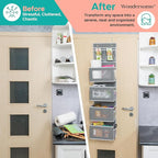 Wondersome Over the Door Organizer - Clear Mesh Window Hanging Storage Rack - Closet/Wall Organization for Bedroom, Bathroom,
