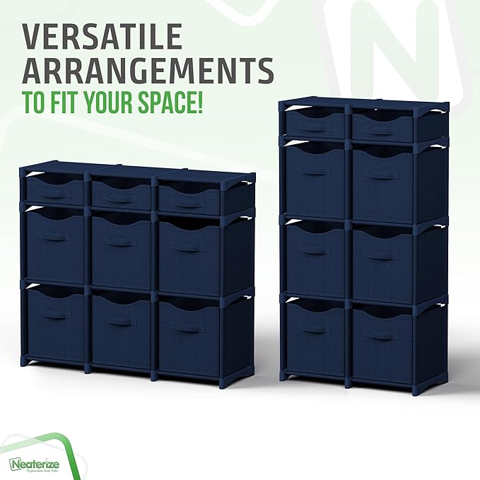 Cube Storage Organizer with Storage Bins Included - The Perfect Closet Organizers and Storage Solution. Includes 9 Storage Cu