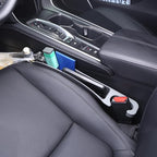 Supin Car Seat Gap Filler Set of 2, Multifunctional Seat Side Gap Filler with Organizer & Hook Function& 2 Storage for Stabilizing Phone,Keys Wallet, Fill The Gap Between Seat & Console (Gary)