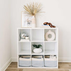 OrganiHaus Rope Baskets for Shelves - Set of 3 Woven Storage Baskets for Organizing, Closet & Toy Storage - Blue/White - 15x9