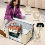 Fab totes 24 Gallons Clothes Storage, Foldable Thick Fabric Blanket Storage Bags, Containers for Organizing Bedroom, Closet, 