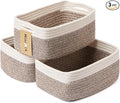 MiniArk Small Storage Baskets for Organizing | Closet Organizer Bins | Shelf Toy Basket | Woven Rope Baskets | Cube Decorativ