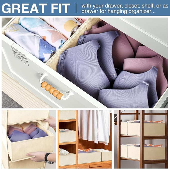 Criusia Drawer Organizer Clothes, 24 Pack Dresser Organizer Bins for Nursery Bedroom, Closet Organization and Storage Divider