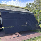 RV Awning Shade Screen Without Zipper 8'x13'3'',Black Mesh RV Awning Sun Shade Screen,Universal Trailer Camper RV Awning Screen with Complete Kit,Significantly Improves Shadow and Privacy