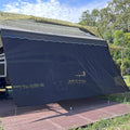RV Awning Shade Screen Without Zipper 8'x11'3'',Black Mesh RV Awning Sun Shade Screen,Universal Trailer Camper RV Awning Screen with Complete Kit,Significantly Improves Shadow and Privacy