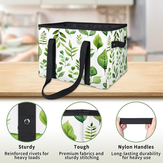 Reusable Grocery Bag, Foldable Large Shopping Tote Bag for Groceries Kitchen Picnic Car Trunk
