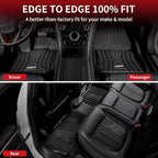 LASFIT Floor Mats Fit for Ford Fusion 2020-2017 (Include Hybrid)/ for Lincoln MKZ 2020-2017 All Weather Protection TPE Custom Fit 2020 2019 2018 2017 Floor Liners Accessories, 1st & 2nd Rows, Black