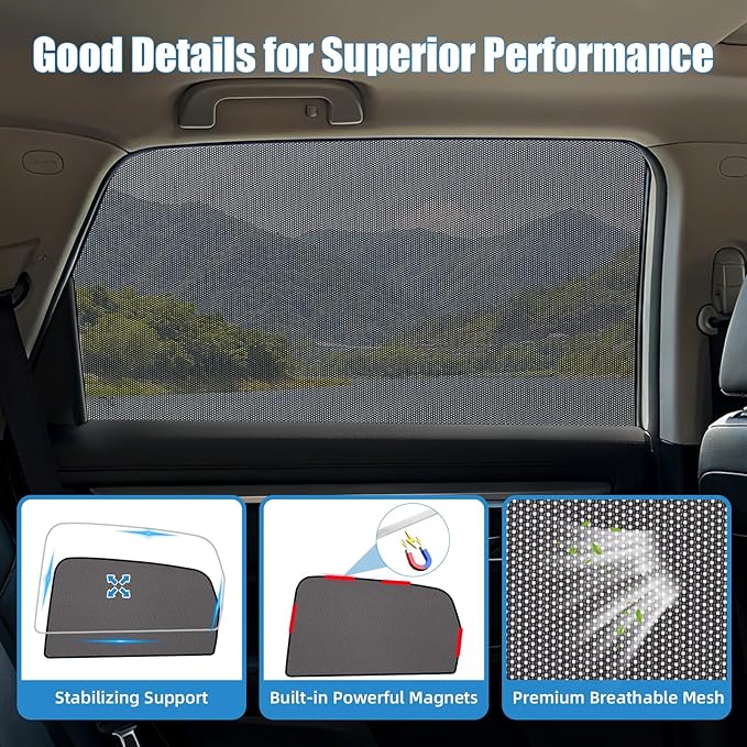 Car Window Shades for 2017-2023 Mazda CX-5 - Rear Side Window Sun Shade for Baby, Breathable Mesh Car Privacy Window Covers, UV Protection and Heat Insulation for Road Trips, Napping, Camping