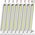 CT CAPETRONIX 12v LED Interior Light Bar, 120LEDs 1500LM 8W DC 12 Volt led Strip Lights with ON/Off Switch, for Enclosed Cargo Trailer, Car RV Van Truck Lorry Camper Boat Caravan Motorhome (8Pack)
