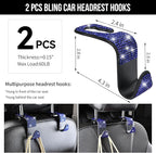 CAR PASS 23 PCS Bling Diamond Car Accessories Set for Women, Leather Seat Covers Full Set Sparkly Rhinestone15'' Steering Wheel Covers Shining Diamond Floor Mats Cute Car Interior Sets,Blue