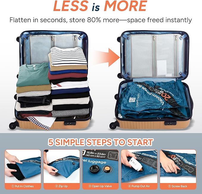 travel inspira 2026 Upgraded Vacuum Travel Bags Oxford Cloth Compression Packing Bags with Privacy Protection Space Saver for