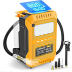 5X Faster Tire Inflator Portable Air Compressor, 160PSI Cordless Air Pump Compatible with Dewalt 20V Battery with Digital Pressure Gauge, LED Light, Deflator & Auto Shut-Off for Car, Motorcycle, Truck