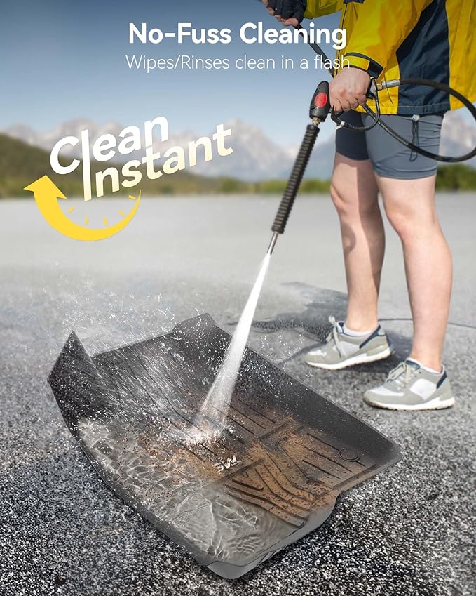 3W Floor Mats & Cargo Liner Fit for Honda CR-V 2023 2024 2025 2026 (Include Hybrid), All Weather TPE Custom Fit Honda CRV Floor Liner 1st, 2nd Row and Trunk (Upper Positon) Full Set Car Mats Black