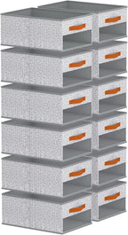 Homsorout Drawer Organizers and Storage - 12 Pack Foldable Pants Organizer with Clear Window & Handles, Fabric Closet Organiz