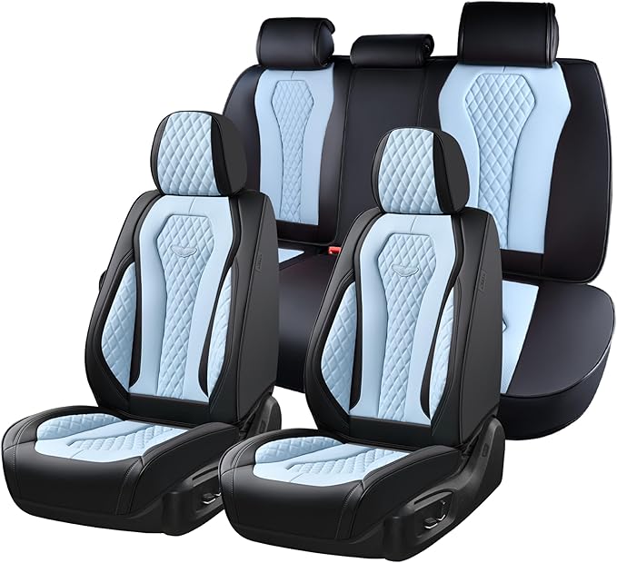 Coverado Auto Seat Covers, Car Seat Covers Full Set, Blue Car Seat Cover, Driver Seat Covers Front Seats Rear Seat Cover, Lux